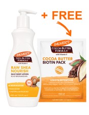 Raw Shea Nourish Body Lotion 400ml + Biotin Pack