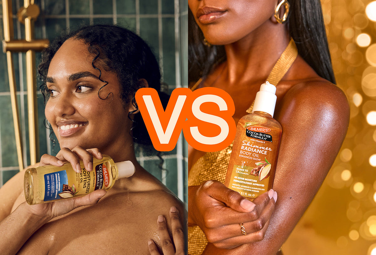 The Ultimate Body Oil Showdown: Palmer’s Daily Body Oil vs. Shimmer Radiance Body Oil
