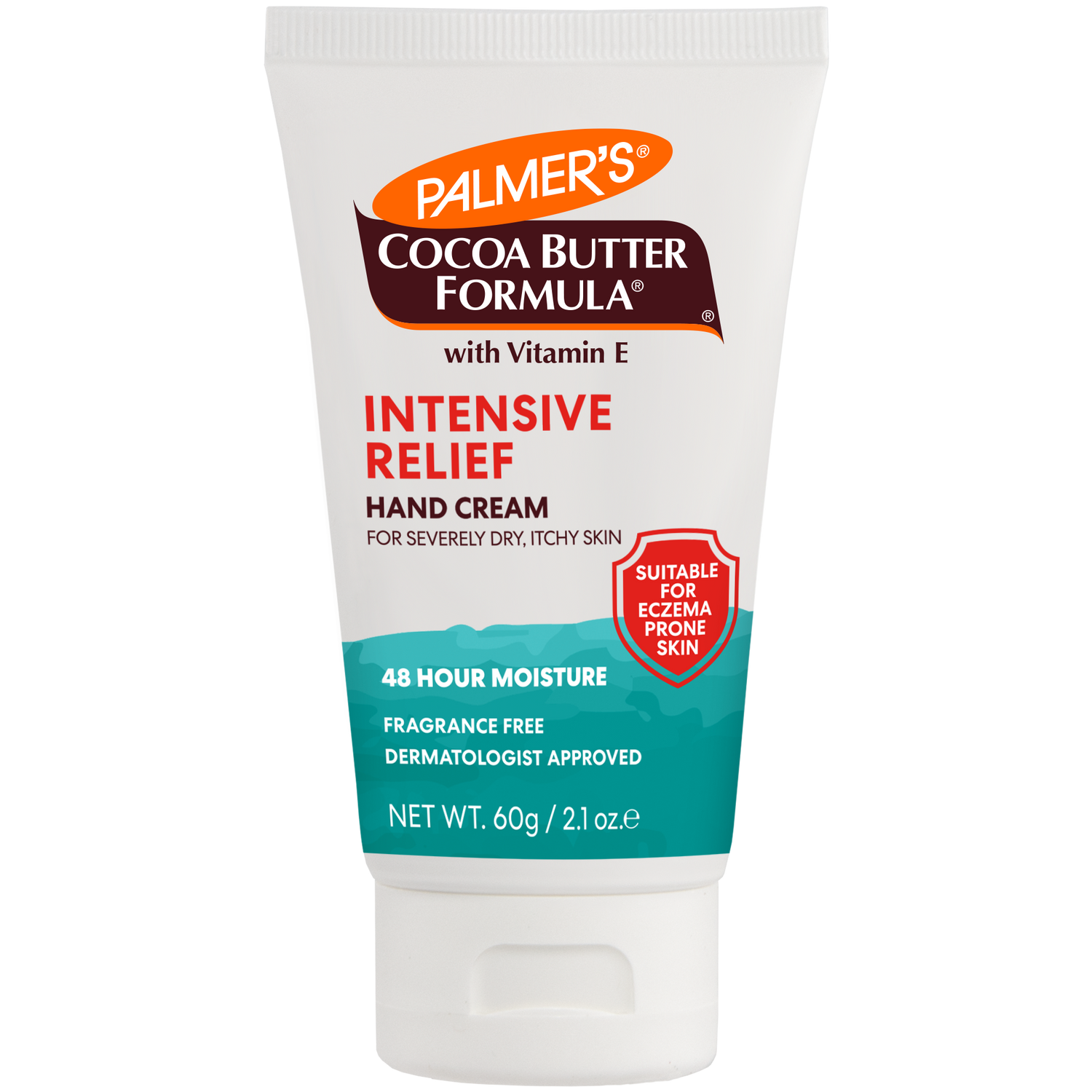Intensive Relief Hand Cream for dry skin, 48-hour moisture, fragrance-free.