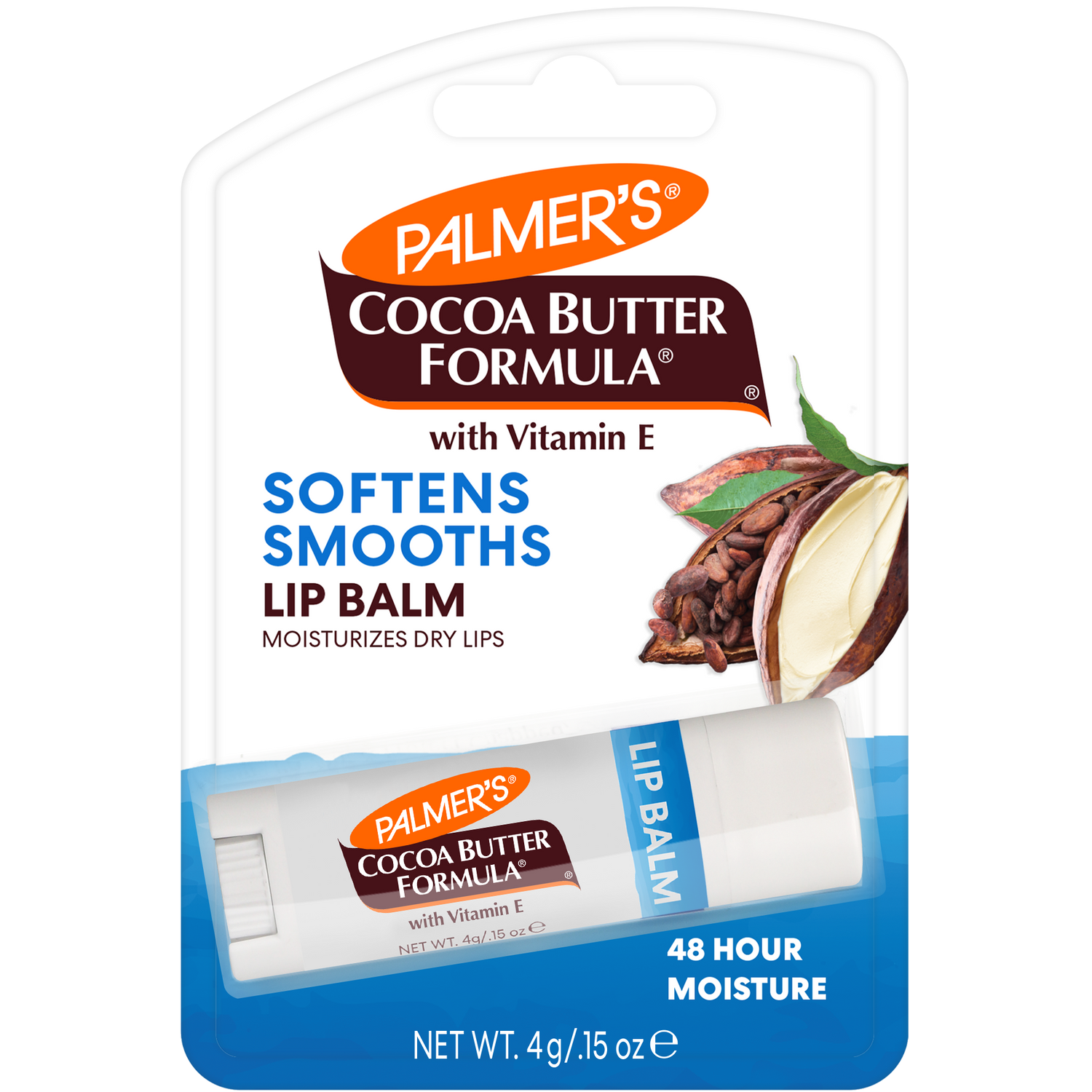 Palmer's Original Ultra Moisturizing Lip Balm package with cocoa butter graphic.