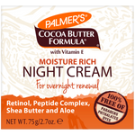 Palmer’s Moisture Rich Night Cream jar label with key ingredient details.