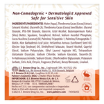 Moisture Rich Night Cream ingredients, usage symbols, and manufacturer details.