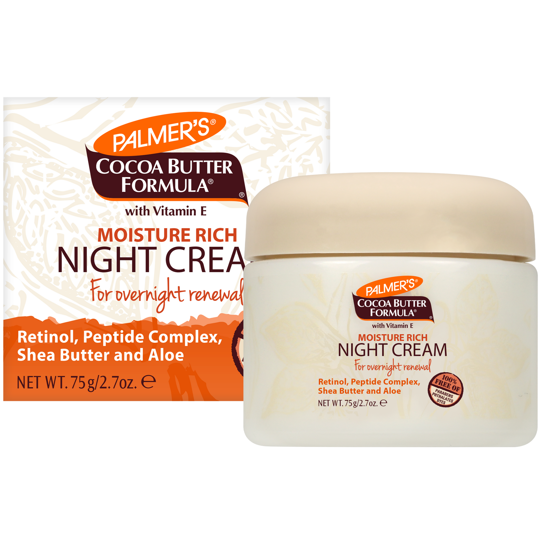 Palmer’s Cocoa Butter Moisture Rich Night Cream jar and box.